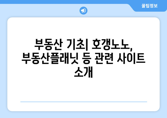 부동산 기초: 호갱노노, 부동산플래닛 등 관련 사이트 소개