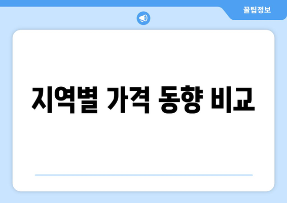 지역별 가격 동향 비교