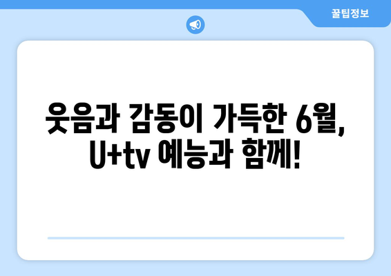 U+tv에서 6월 신작 예능을 소개합니다.