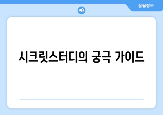 시크릿스터디의 궁극 가이드