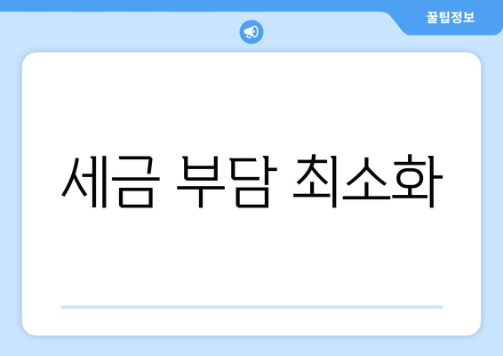 세금 부담 최소화