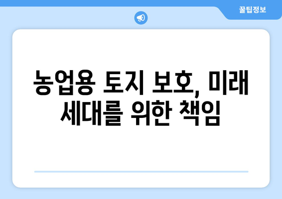 농업용 토지 활용 계획: 식량 안보 보장