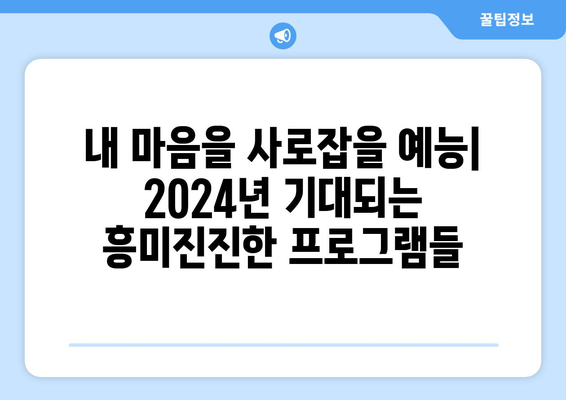 2024년 가장 재미있고 흥미진진한 예능 프로그램