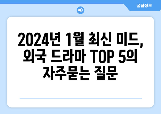 2024년 1월 최신 미드, 외국 드라마 TOP 5