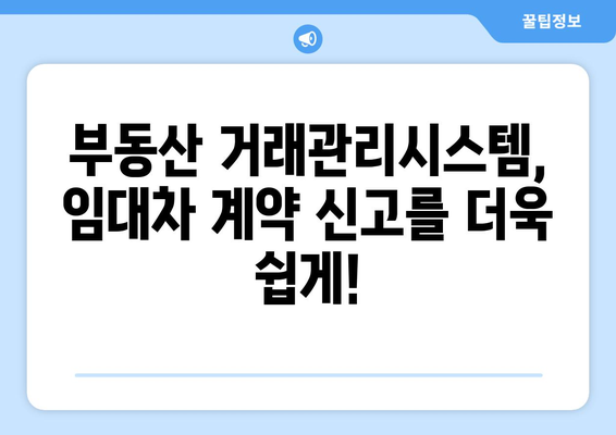 부동산 거래관리시스템으로 주택 임대차 계약 신고하게 편하게