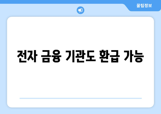 전자 금융 기관도 환급 가능