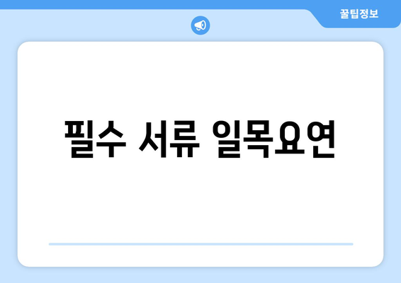 필수 서류 일목요연