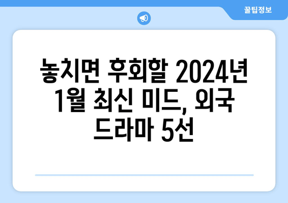 2024년 1월 최신 미드, 외국 드라마 TOP 5