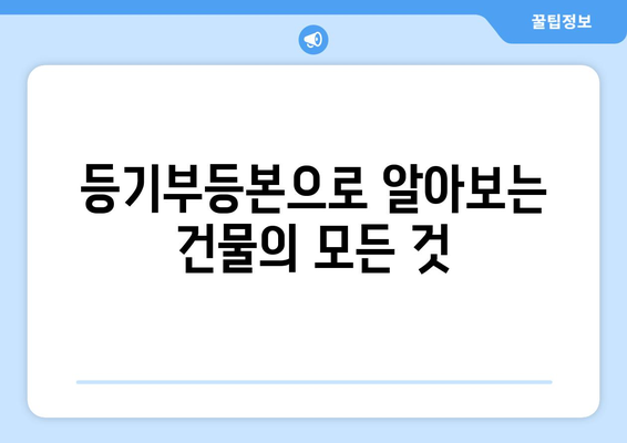 건물 등기부등본 해독법: 부동산 거래의 신뢰성 강화