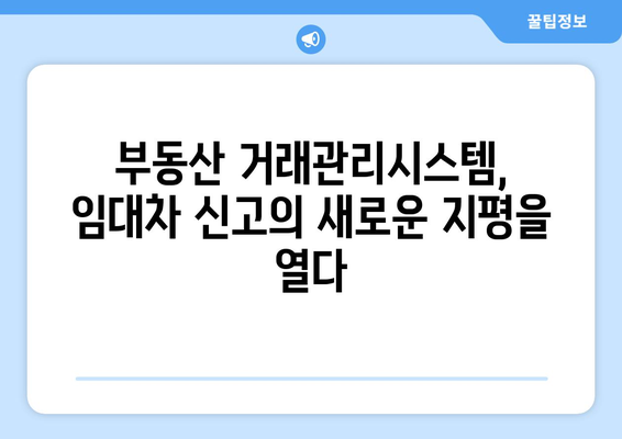 부동산 거래관리시스템으로 주택 임대차 계약 신고하게 편하게