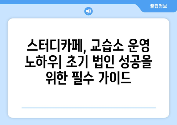 초기 법인의 사업 다각화 추천: 스터디 카페, 교습소 등