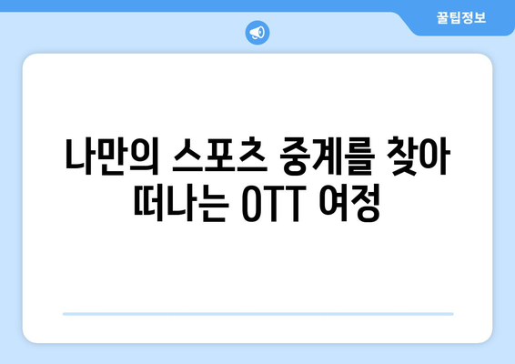 OTT 서비스의 스포츠 중계