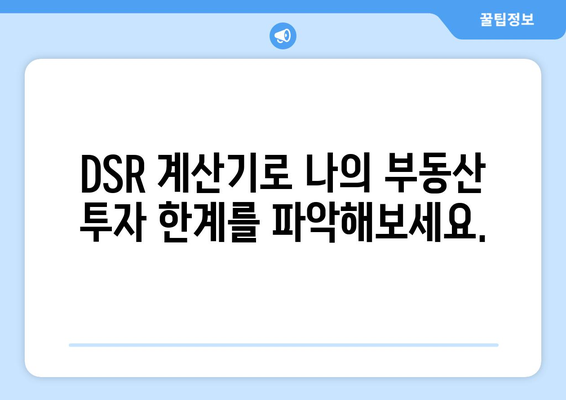 부동산 DSR 계산기 사용해보기: 자금 상황 전망하기