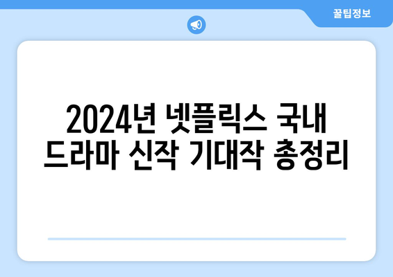 2024년 넷플릭스 국내 드라마 신작