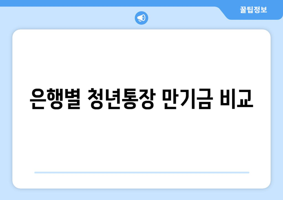 은행별 청년통장 만기금 비교