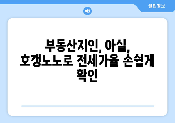 전세가율 파악 방법: 부동산지인, 아실, 호갱노노