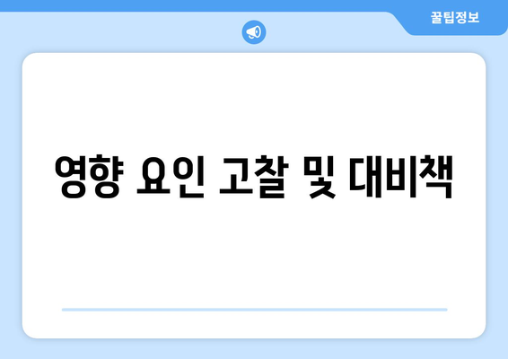 영향 요인 고찰 및 대비책