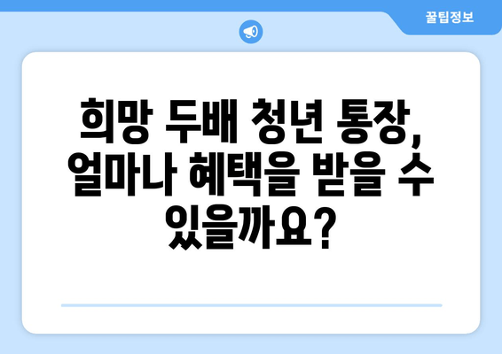 2024년 서울시 희망 두배 청년 통장 신청 조건, 기한 및 이자율