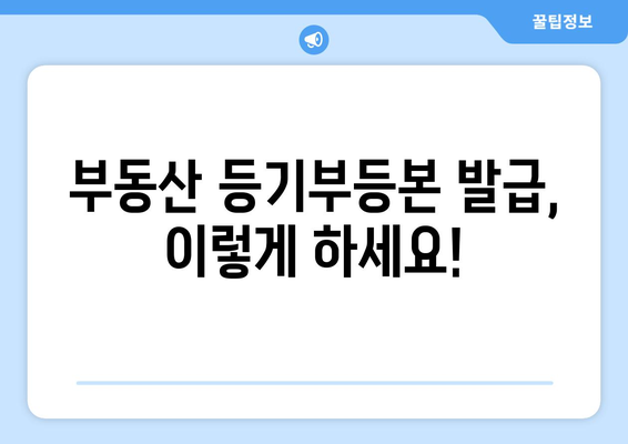 부동산 등기부등본 발급 방식과 확인 사항