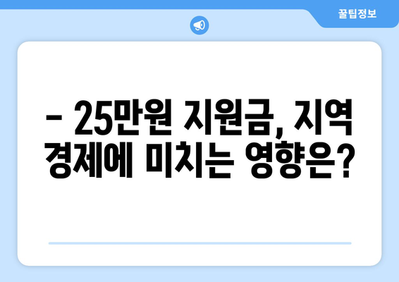 경제 활성화를 위한 25만 원 지원금 분배