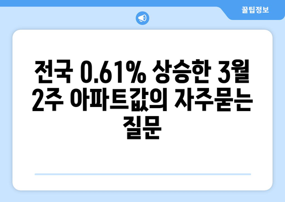 전국 0.61% 상승한 3월 2주 아파트값
