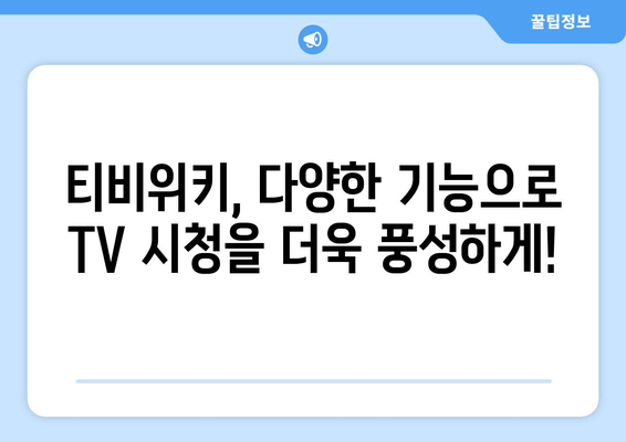 티비위키가 제공하는 보안 기능과 프로그램 편성표