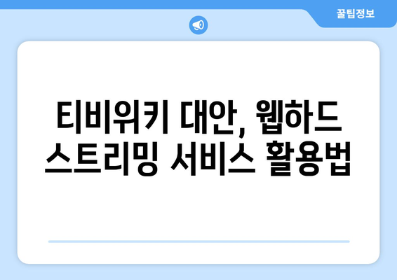 티비위키 대신 웹하드 스트리밍 서비스 활용