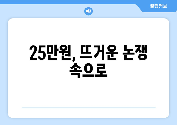 25만원 민생 지원금과 경제 이슈