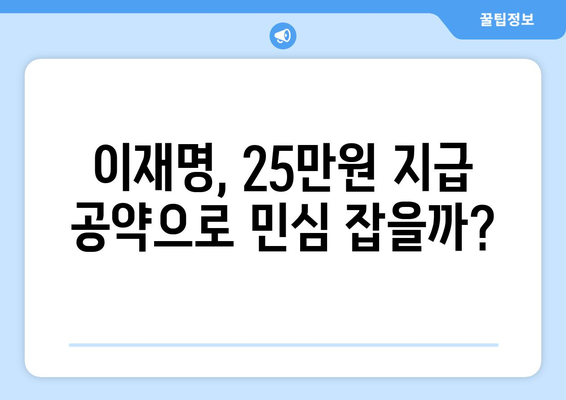 이재명의 25만원 "민생회복지원금" 지급 공약