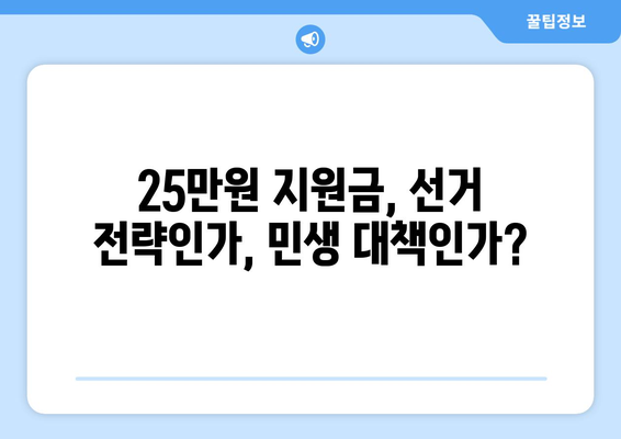 이재명 25만원 지원금, 선거 대응 논란