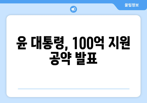 윤 대통령 "1인당 25만원? 100억씩 주겠다"