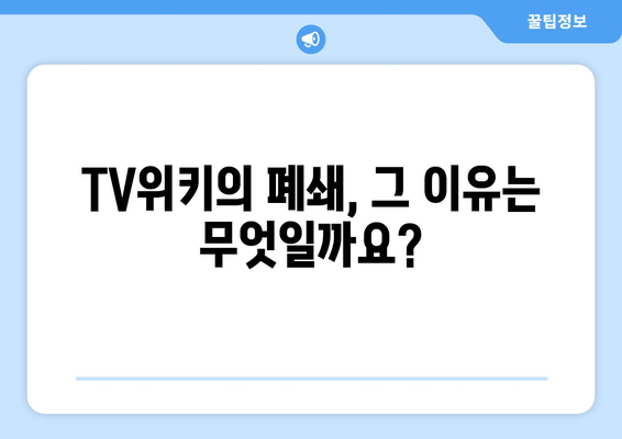 TV위키 주소, 대체 사이트, 현재 상황을 파악하세요