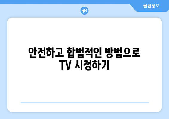 티비위키 주소 우회 대신 안전하게 TV 시청하는 방법