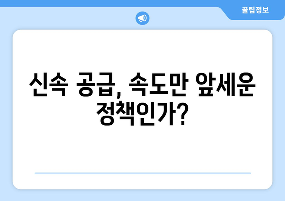 서울 집값 상승에 대한 정부의 대응: "신속 공급" 정책 분석