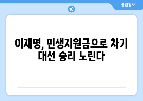 이재명, 차기 대선을 노린 민생지원금 공약