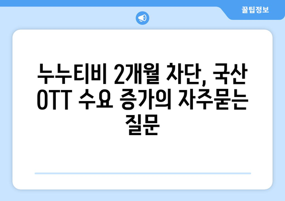 누누티비 2개월 차단, 국산 OTT 수요 증가