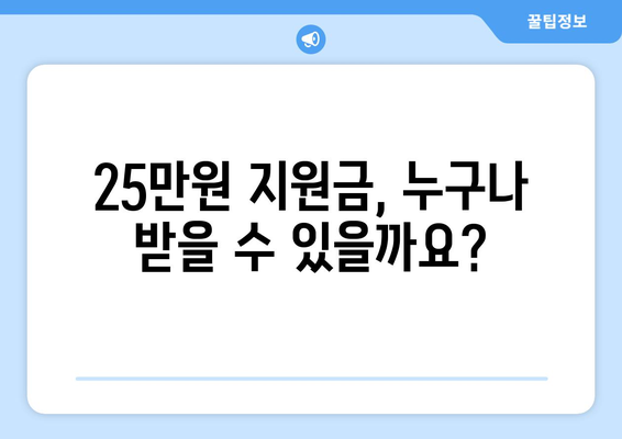 전국민 대상 25만원 민생 지원금 신청 하기