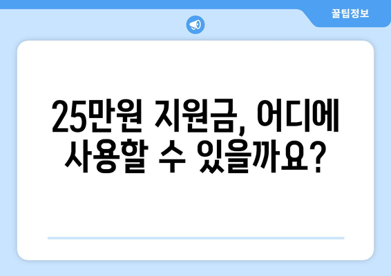 민생회복 지원금 25만원 지급 관련 문의 안내