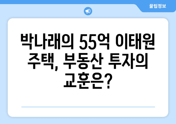 연예인 부동산 투자의 교훈: 박나래의 55억 이태원 주택 사례에서 배우는 핵심 포인트