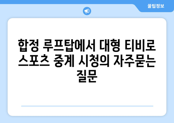 합정 루프탑에서 대형 티비로 스포츠 중계 시청