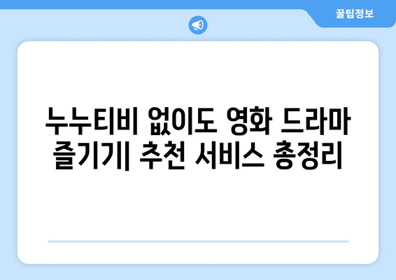 누누티비 대체 서비스 추천