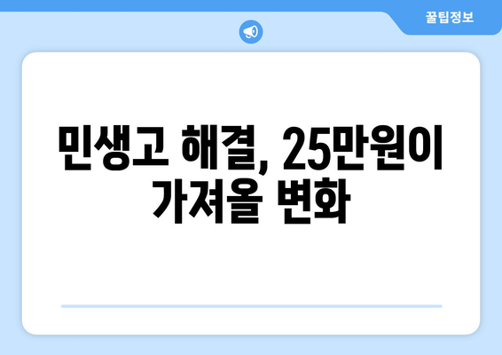 25만원 민생 대책: 백성의 삶을 개선하고 희망을 되살리기