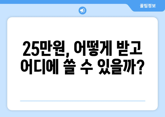 코로나19로 어려워진 가계 지원: 25만원 민생지원금