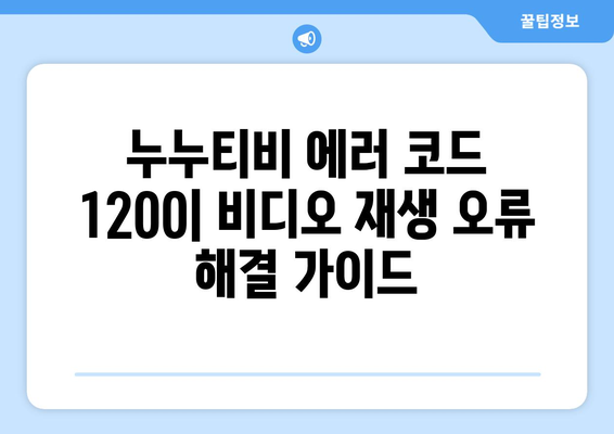 누누티비 에러 코드 1200: 비디오 재생 중 오류