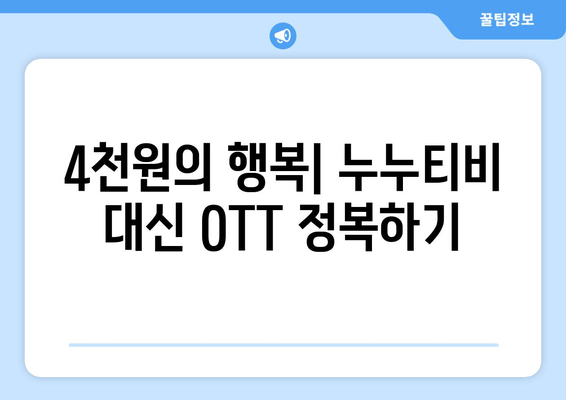 누누티비 없는 시대, 한달 4천원으로 OTT 시청하기