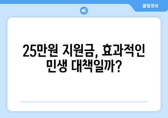 경제 이슈를 짚어보는 시간, 25만원 민생 지원금 논란