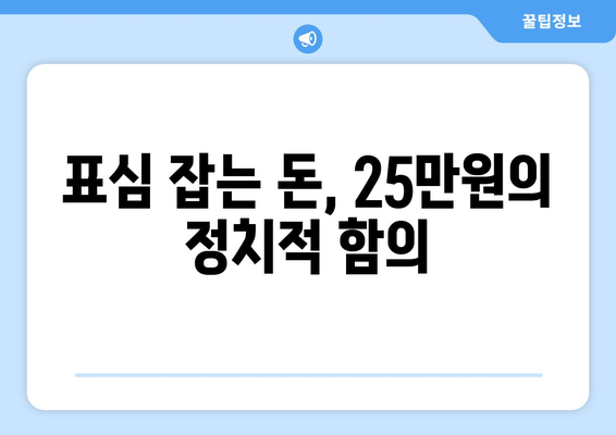 25만원 지원금: 경제적 지원인가, 정치적 수단인가?