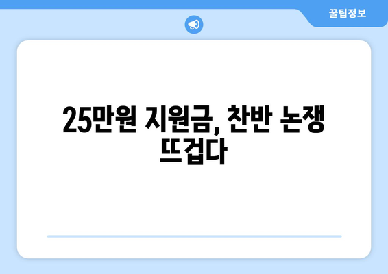 이재명 25만원 민생 지원금, 큰 찬반 거론