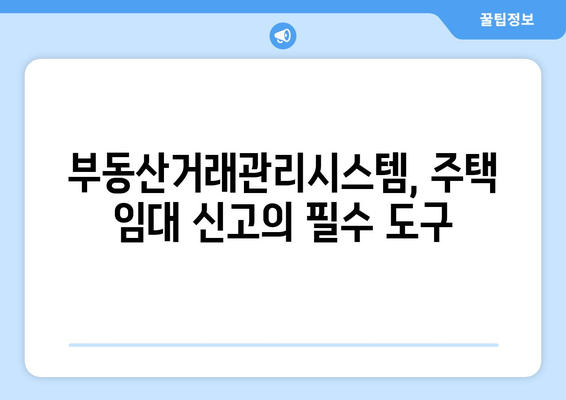 부동산거래관리시스템을 활용한 주택 임대 신고