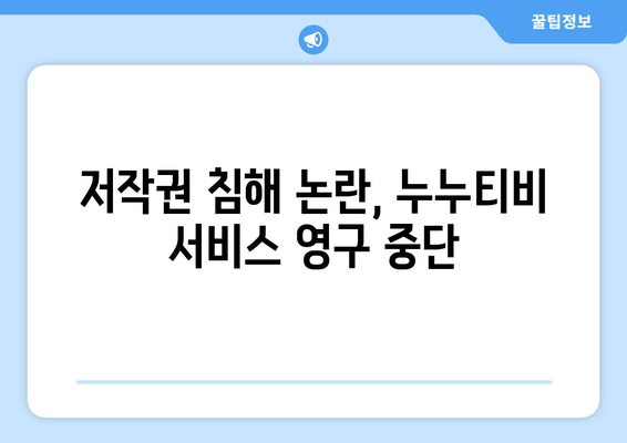 누누티비 논란의 종지부: 서비스 종료